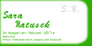 sara matusek business card